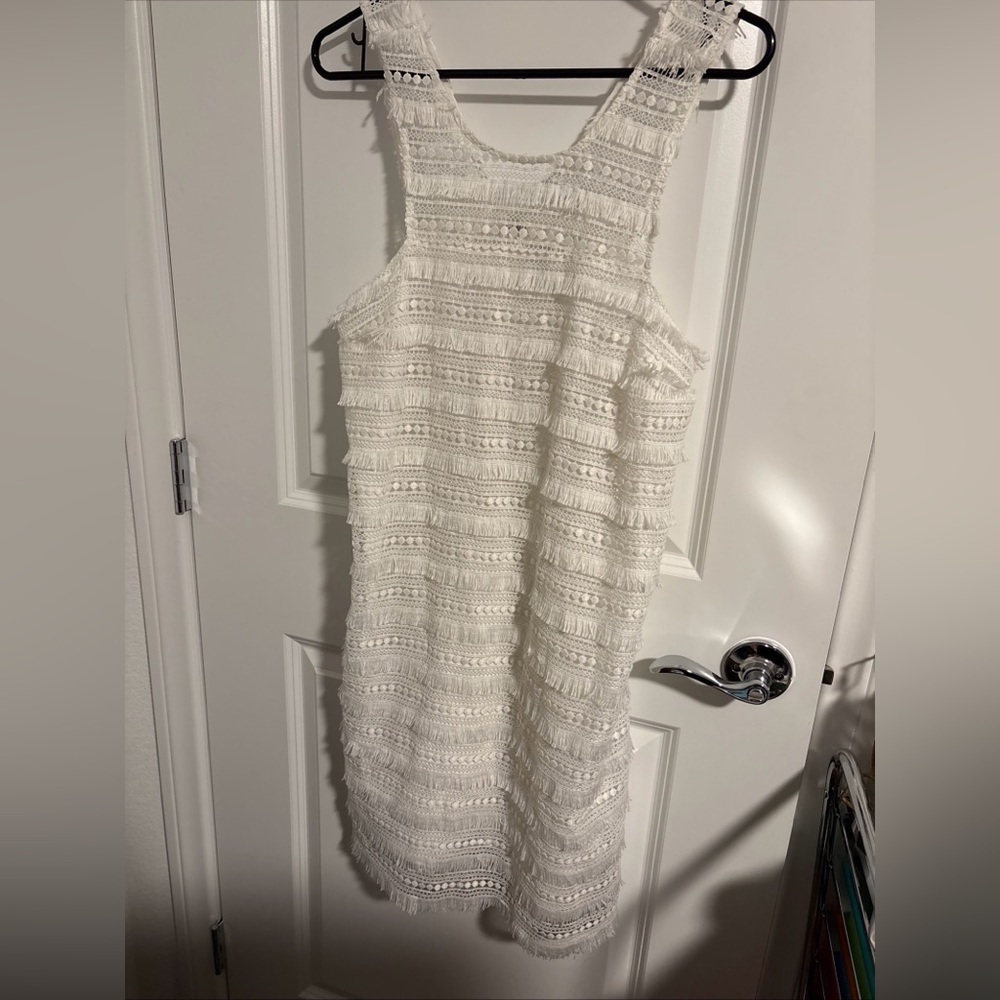 Ali & Jay Los Angeles Women’s XL White Fringe Dress